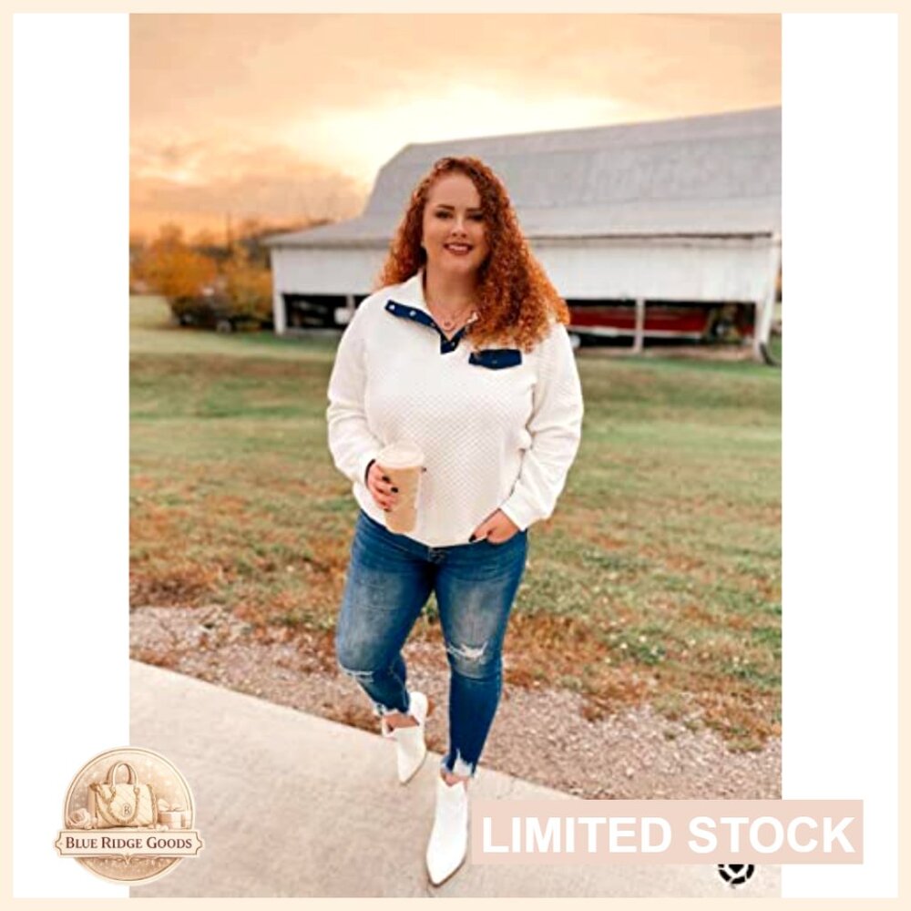 Quilted Pattern Lightweight Pullover Sweatshirt R… - image 3